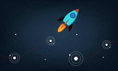 Roket Fırlatma Analitik Büyüme Konsepti Veri Görselleştirme Arkaplanı