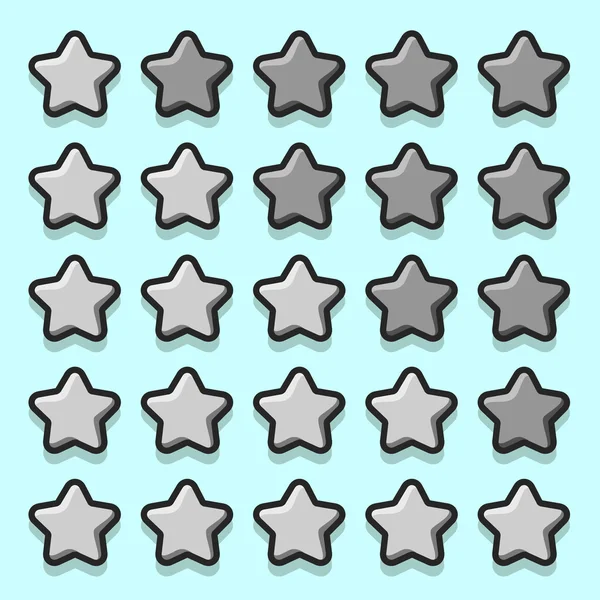 Stone spel rating sterren pictogrammen — Stockvector