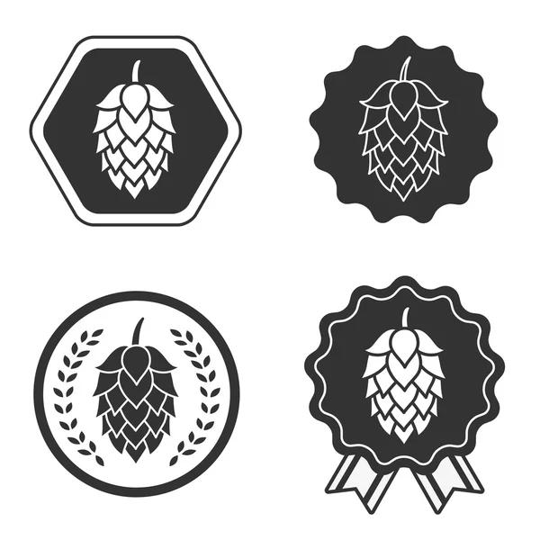 Hopfen Craft Beer Zeichen Symbol-Etikett — Stockvektor