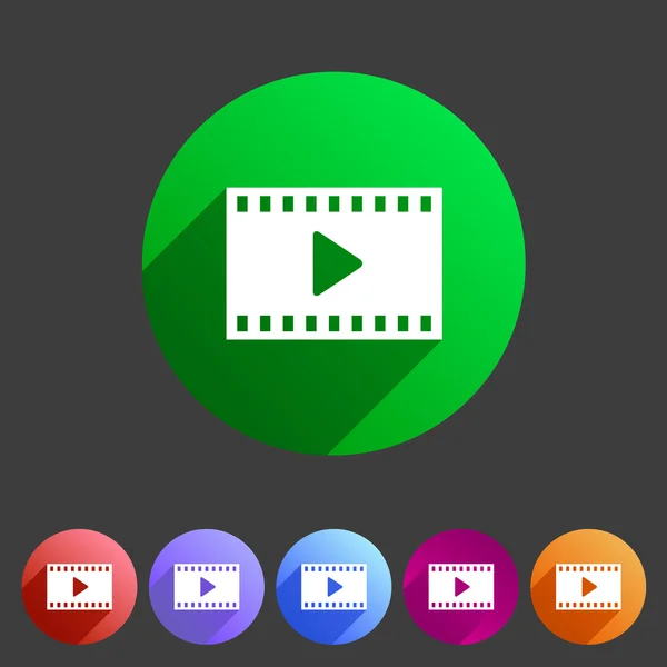 Film video cinema photo icon flat web sign symbol logo label — Stock Vector