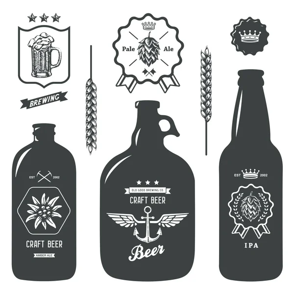 vintage craft beer bottles brewery label sign set