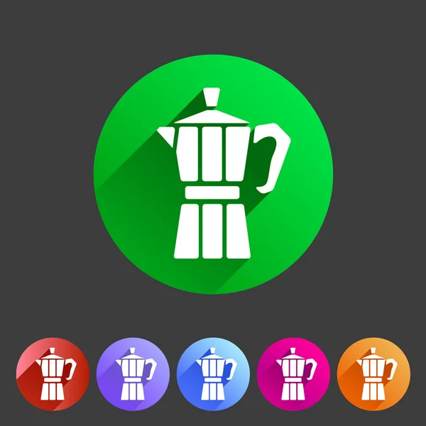 Italienische Kaffeemaschine moca icon flach web sign symbol logo label — Stockvektor