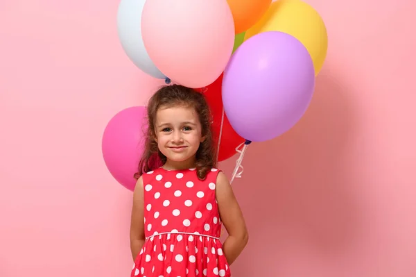 Wunderschönes Jähriges Kind Kleines Mädchen Lächelnd Die Kamera Blickend Isoliert — Stockfoto