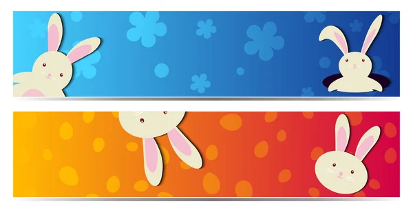 Bir dizi renkler afiş mutlu Paskalya tavşan Bunny - vektör