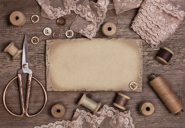 裁縫用の古いツール — ストック写真