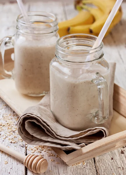 Smoothie with oatmeal and flax seeds — Φωτογραφία Αρχείου