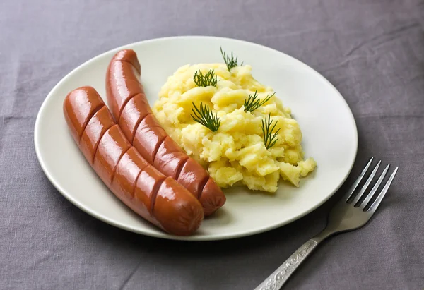 Sausages and mashed potatoes — Stockfoto