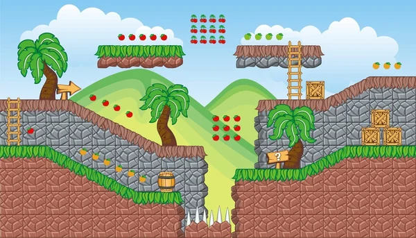 Tileset jogo de plataforma — Vetor de Stock