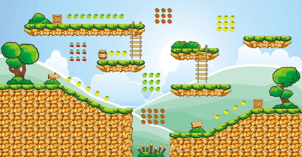 Plataforma juego tileset 20 — Vector de stock