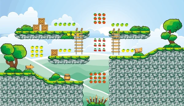 Plataforma juego tileset 20 — Vector de stock