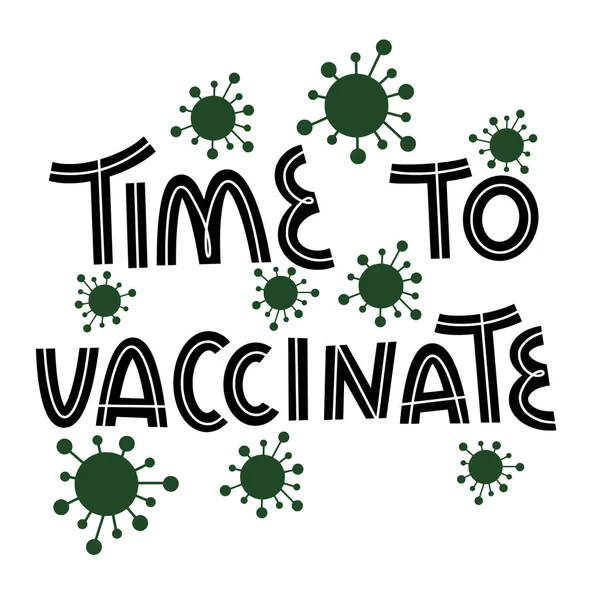 Aşı zamanı. Vektör harfleri — Stok Vektör
