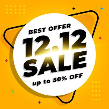 12.12 Alışveriş Günü Sarı Colou 'lu Sancak Arkaplanı