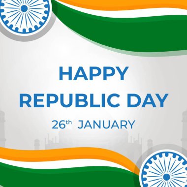 Hindistan Cumhuriyet Günü 26 Ocak. Sancak veya Arkaplan Şablonu