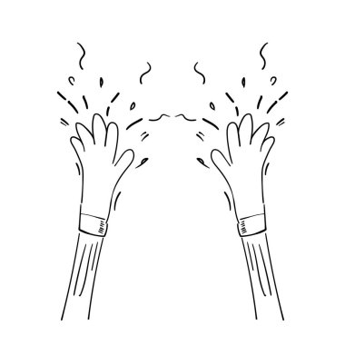 El çizimi Alkışlar, El çırpma Hareketi Doodle Biçimi