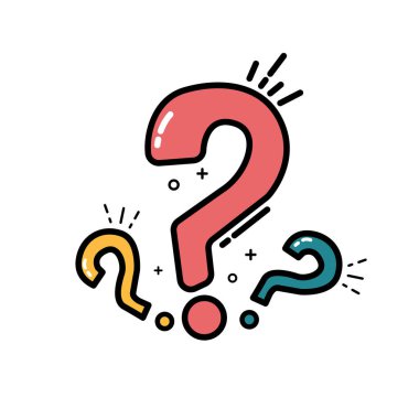 Soru baloncukları satır simgesi, Yardım işareti isteyin, Faq anket sembolü satır biçimi soru baloncukları simgesi simgesi. Çizgi sanatı konsepti vektör çizimi