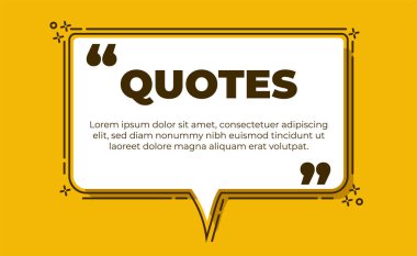 Tipografi tasarımı sohbet balonu arka planından alıntı yapıyor. Rem Ark 'ın alıntı metni arka plan plaka konsepti. Boş ver onları Pty Fram e citation. Q Uotation paragraf sembolü bolicon. Doublebracketcom m am arkow color