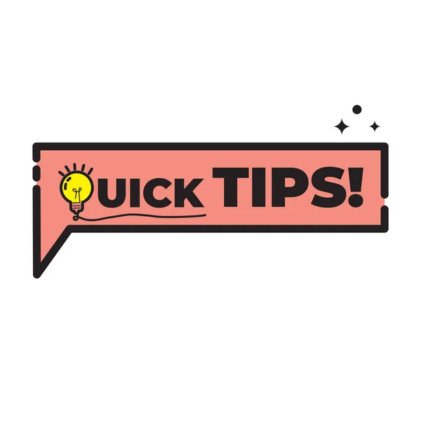 Quick Tips Helpful Tricks Tooltip Hint Website Banner Useful Information — Stock Photo, Image