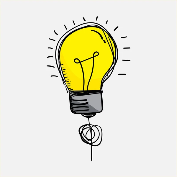 Hand Drawn Light Bulb Icon Doodle Concept Idea Brainstorming Inspiration — Stock Photo, Image