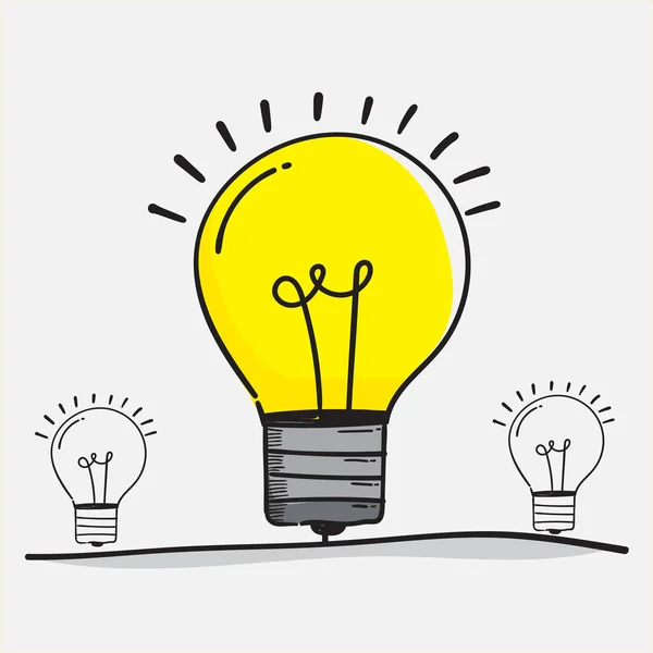 Hand Drawn Light Bulb Icon Doodle Concept Idea Brainstorming Inspiration — Stock Photo, Image