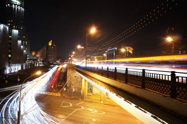 Swiss Hotel Red Hills Moscow - Big Krashokholmsky bridge. Time-lapse — Stock Photo, Image