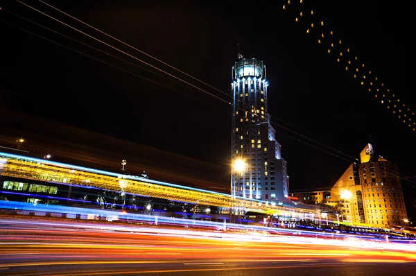 Moscow International House of Music. Time-Lapse — Stock Photo, Image