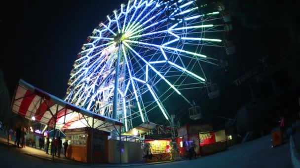 Moscow-850 Ferris wheel and pavilions — Stock Video