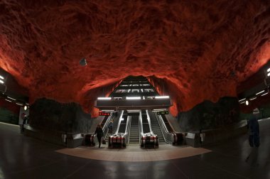 Stockholm metro istasyonu, İsveç. 06 Ocak 2013