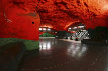 Stockholm metro istasyonu, İsveç. 06 Ocak 2013