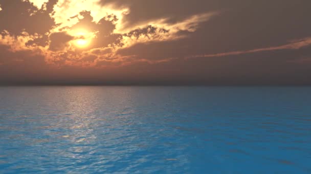 Oceán západu slunce a mraky - Uhd — Stock video