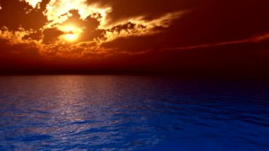 Okyanusu günbatımı ve bulutlar - Uhd
