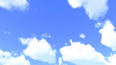 Yumuşak beyaz bulutlar dönüştüren ve mavi gökyüzü - Uhd, 3d işleme arasında taşıma