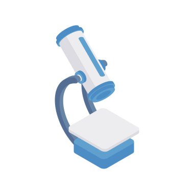 Araştırma konsepti tasarımı için karikatür mikroskobunun vektör çizimi