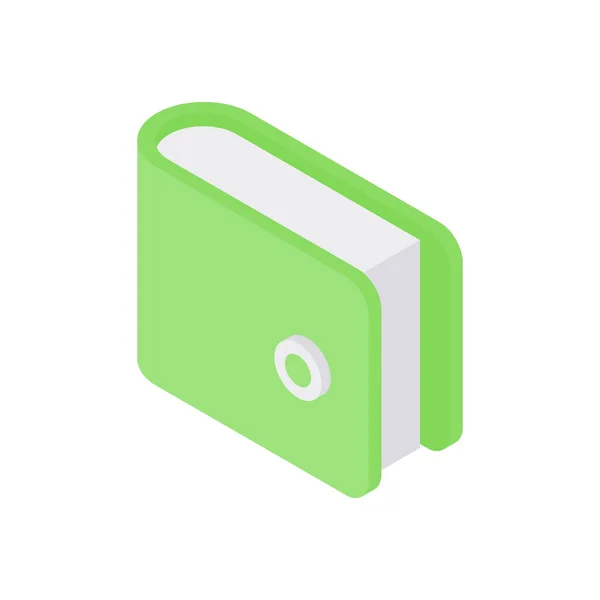 Icono aislado de cuaderno verde sobre fondo blanco — Vector de stock