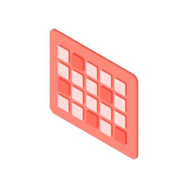 Ikona červeného kalendáře na bílém pozadí — Stockový vektor