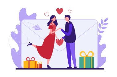 Sevgililer Günü 'nü kutlayan çizgi film çifti