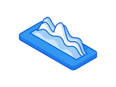 İstatistiksel piyasa dinamiği izometrik vektör simgesi. Yükselen dalgalı titreşimler