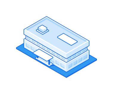 Girişi olan modern binanın vektör şablonu