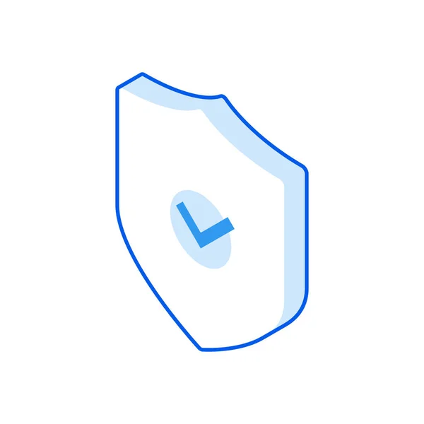 Icon of personal data protection white shield — Stock Vector
