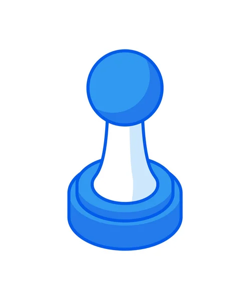 Satranç piyonu izometrik ikonu. Savaş figürüne başlamak antik strateji oyunu. — Stok Vektör