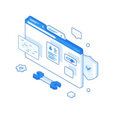 Yazılım geliştirme servisi için vektör web pankartı