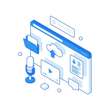 Veri depolama kavramı için web pankartı tasarımı