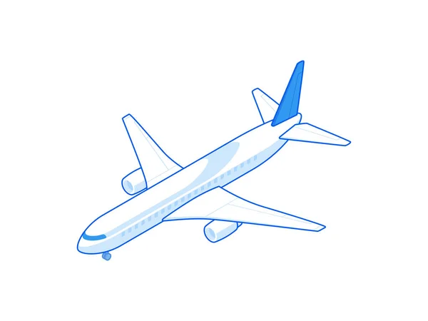 Diseño vectorial de dibujos animados vuelo avión moderno — Vector de stock