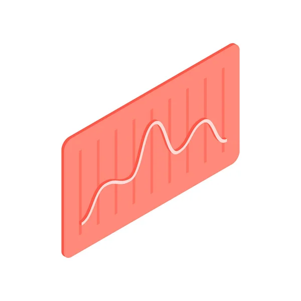 Isometric cartoon design of line graph chart — Stock Vector