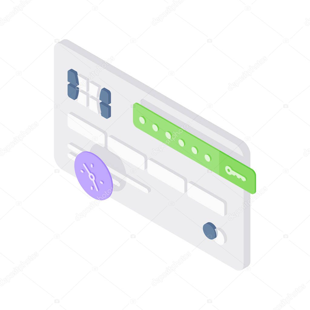Vector design of credit card with security symbols