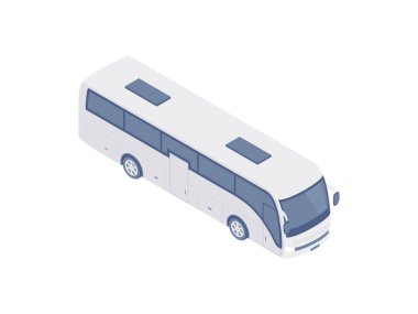 Modern yolcu otobüsünün çizgi film vektör şablonu