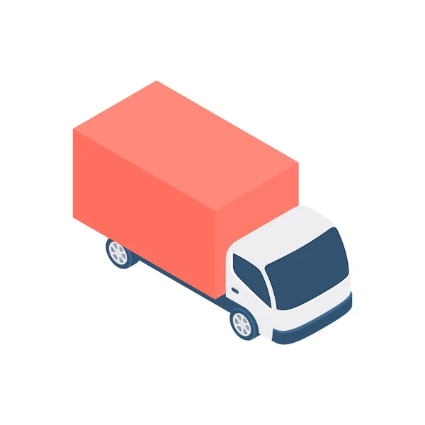 Векторний дизайн мультиплікаційної вантажівки червоної доставки — стоковий вектор