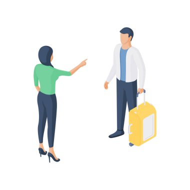 İşveren iş gezisine bavullu bir işçi gönderiyor.