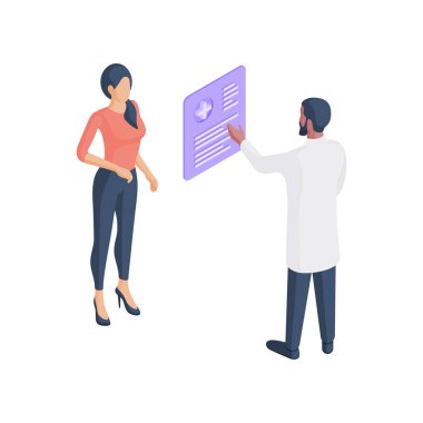 Hasta randevusu sırasında internet uygulaması kullanan çizgi film doktoru