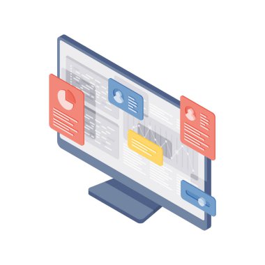 Grafikleri ve düğmeleri olan vektör çizgi film izleyicisi