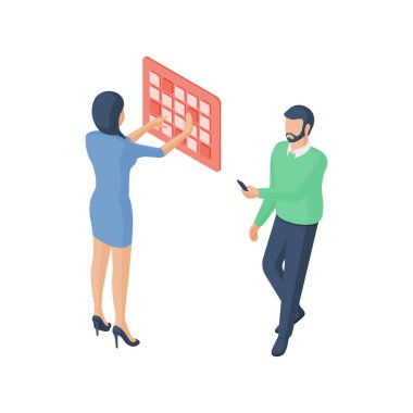 Kadın ve erkek dijital cihaza kod giriyorlar